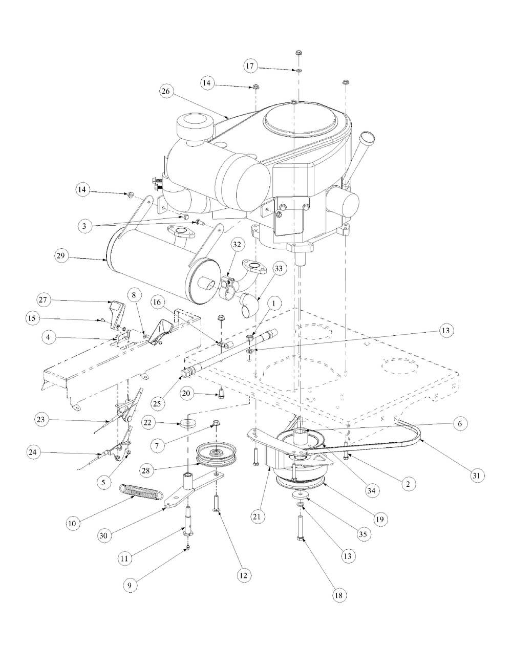 Kawasaki Engine Assembly Diagram and Parts List for M60-KW (53AB5D8X150-25-HP)(2003) Cub Cadet Lawn Tractor
